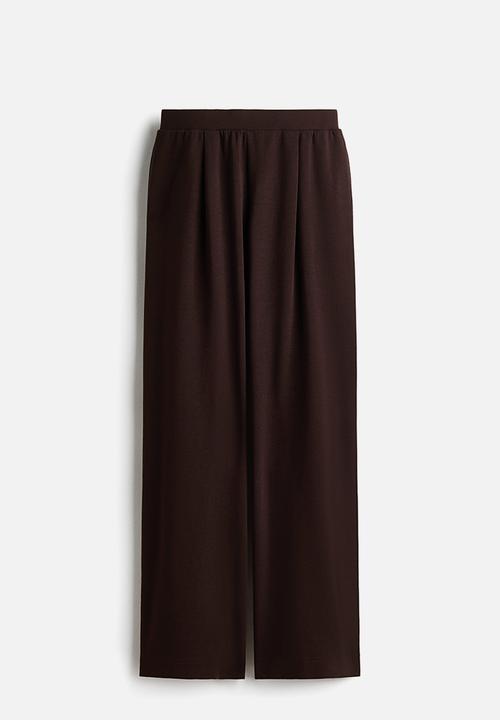 H&M - Wide interlock joggers - dark brown