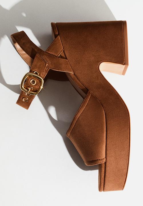 H&M - Block-heeled platform sandals - beige