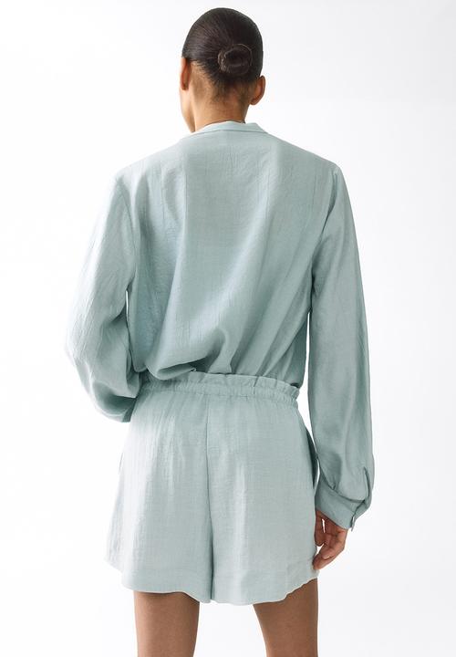 H&M - Drawstring shorts - light dusty turquoise