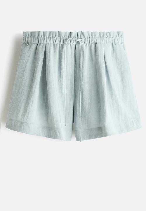 H&M - Drawstring shorts - light dusty turquoise