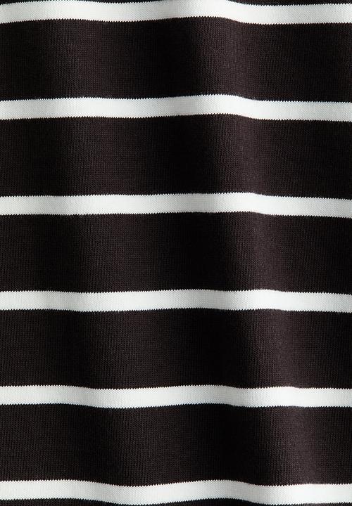 H&M - Oversized cotton t-shirt - dark brown/striped