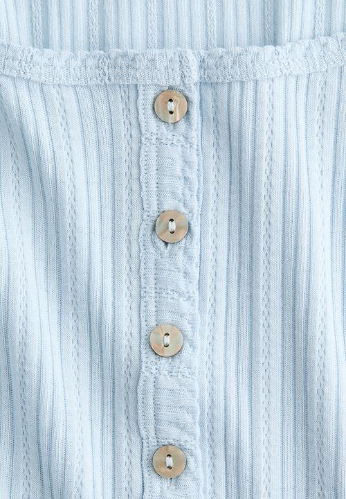 H&M - Pointelle-knit top - light blue