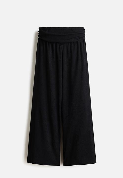 H&M - Wide gathered-waist trousers - black