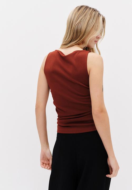 H&M - Ruched jersey top - brown