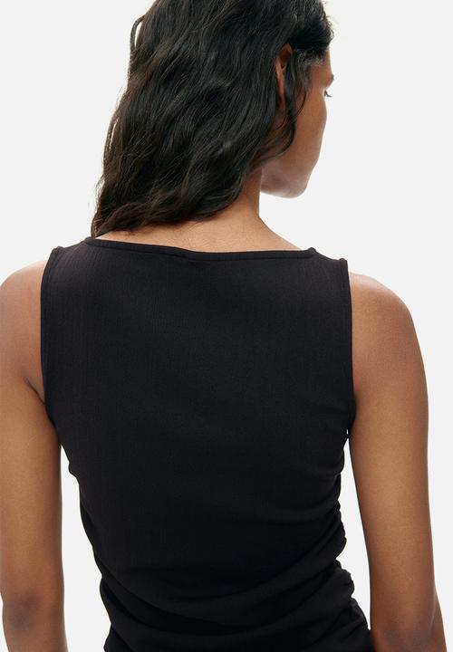 H&M - Ruched jersey top - black