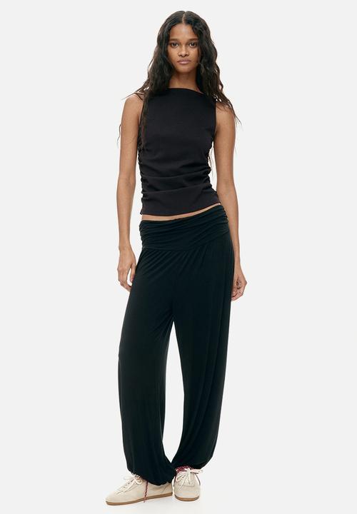 H&M - Ruched jersey top - black
