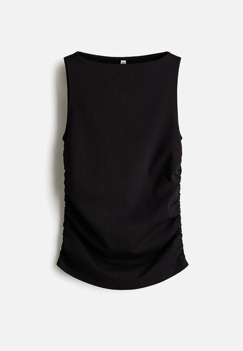 H&M - Ruched jersey top - black