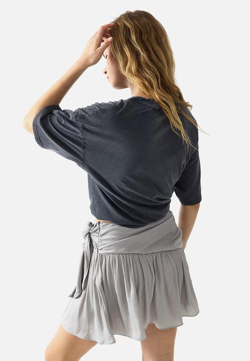 H&M - Oversized print-motif t-shirt - dark grey/nirvana