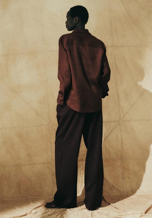 H&M - Linen shirt - dark brown