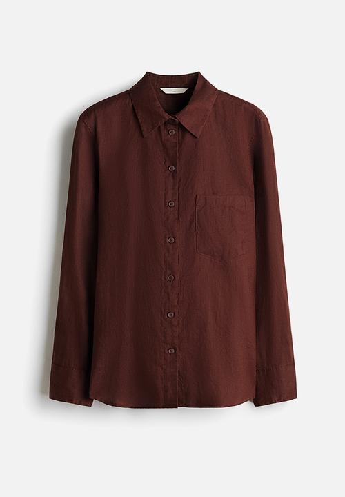H&M - Linen shirt - dark brown