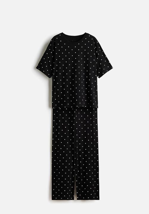 H&M - Cotton pyjamas - black/spotted