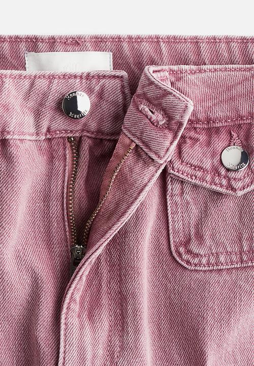 H&M - Wide high jeans - dark pink