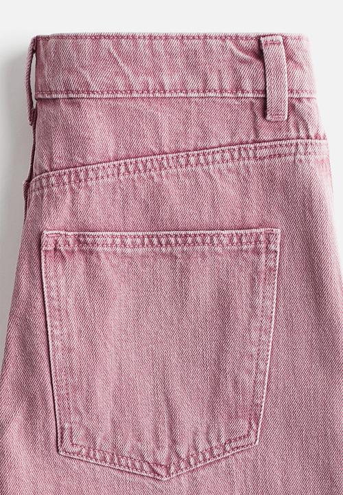 H&M - Wide high jeans - dark pink