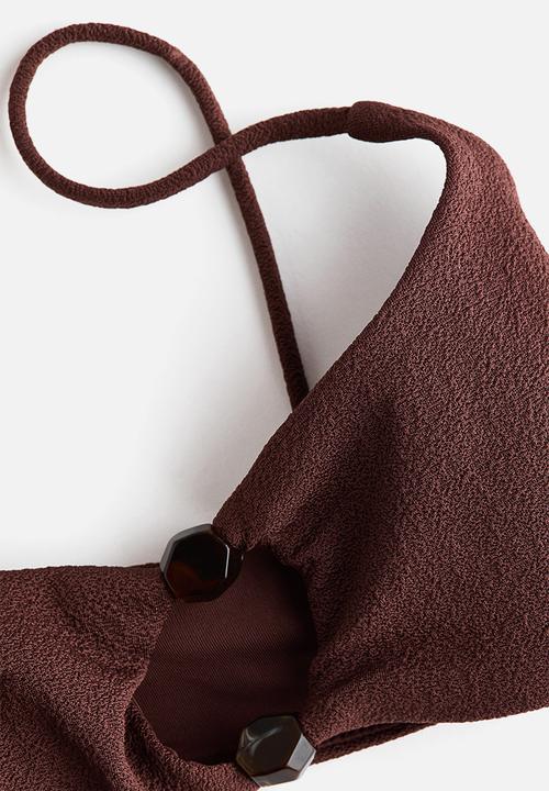 H&M - Padded bikini top - dark brown