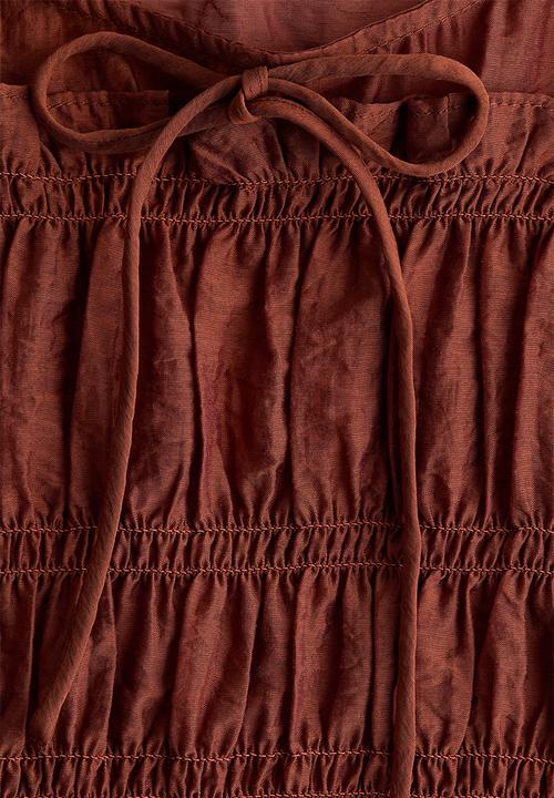H&M - Smocked blouse - rust red