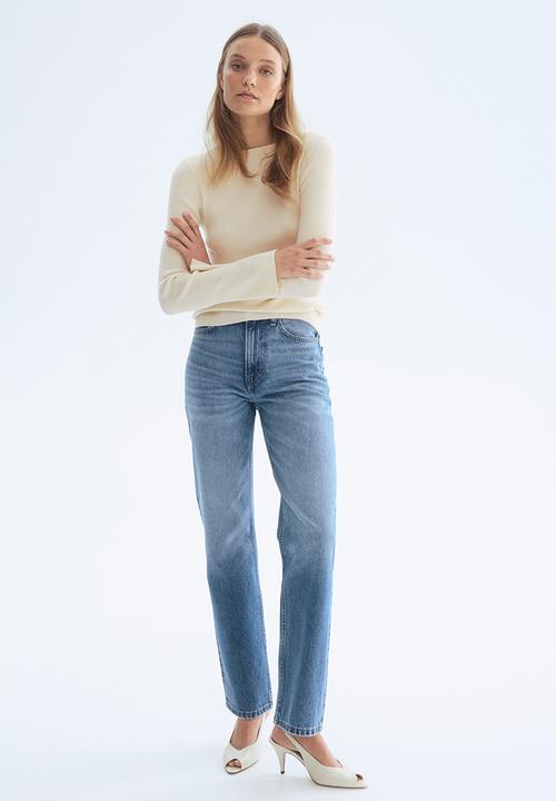 H&M - Rib-knit top - light beige