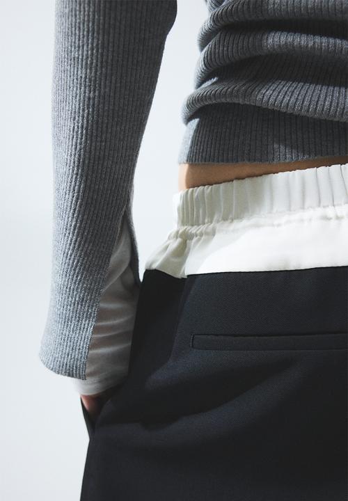 H&M - Rib-knit top - grey marl
