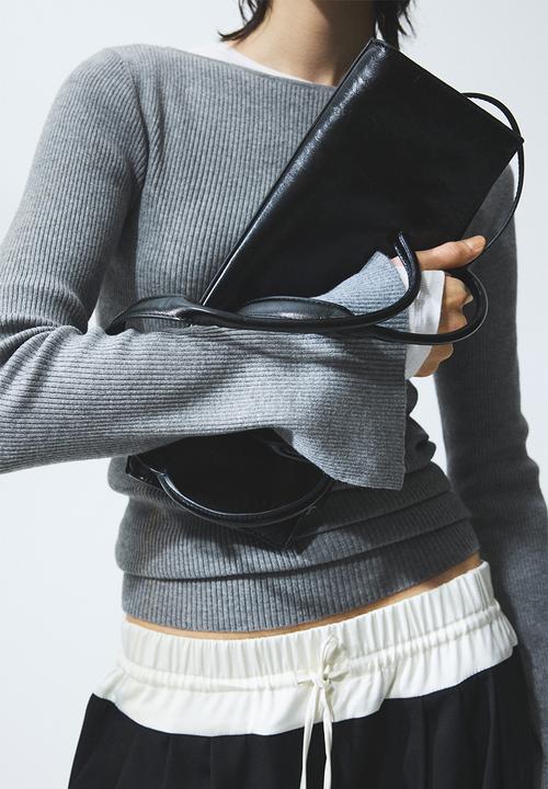 H&M - Rib-knit top - grey marl