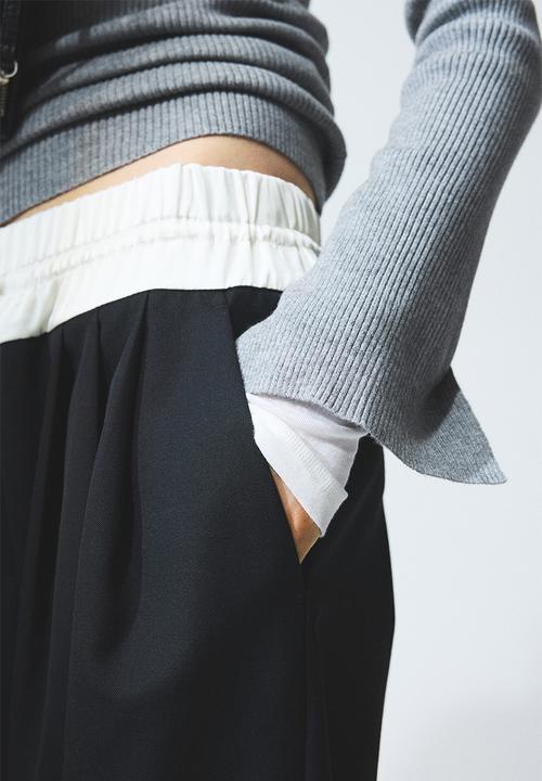 H&M - Rib-knit top - grey marl