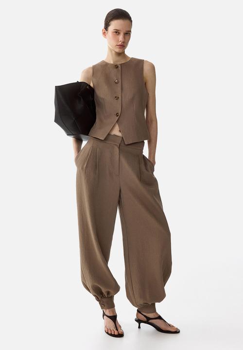 H&M - Waistcoat - dark beige