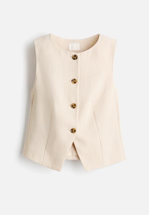 H&M - Waistcoat - light beige