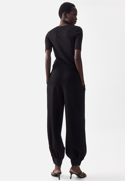 H&M - Balloon-leg twill trousers - black