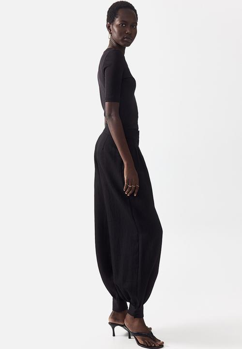 H&M - Balloon-leg twill trousers - black