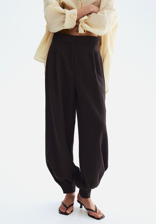 H&M - Balloon-leg twill trousers - dark brown