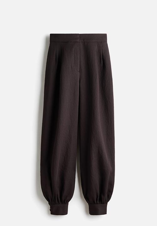 H&M - Balloon-leg twill trousers - dark brown