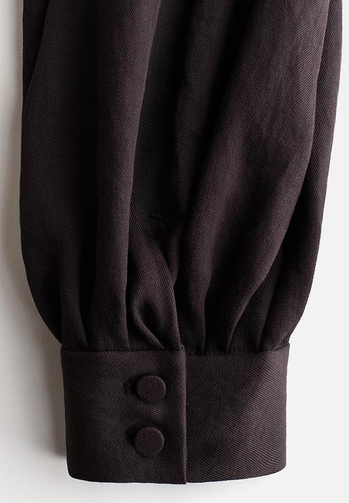 H&M - Balloon-leg twill trousers - dark brown