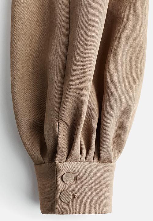 H&M - Balloon-leg twill trousers - dark beige