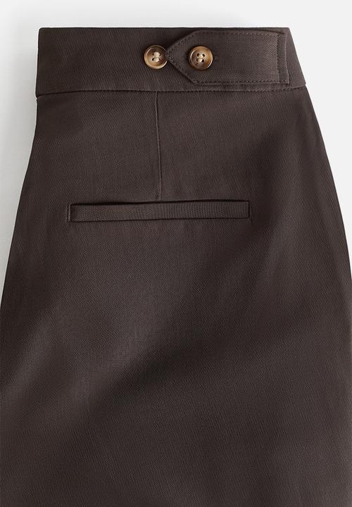 H&M - Barrel-leg twill trousers - dark brown