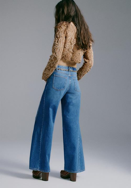 H&M - Flared high waist jeans - denim blue