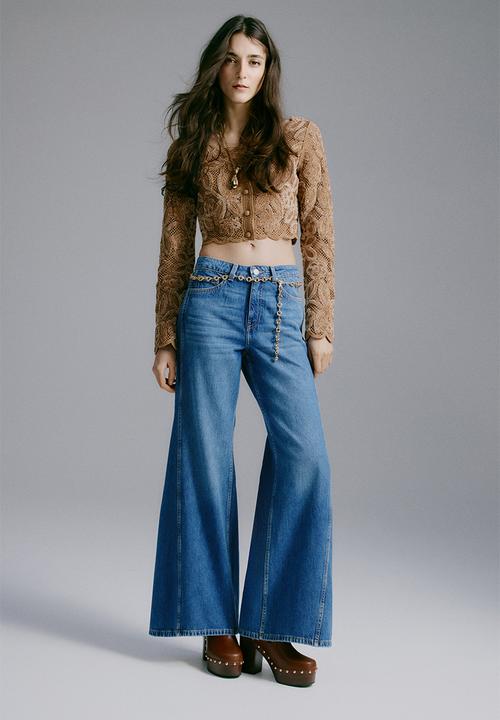 H&M - Flared high waist jeans - denim blue
