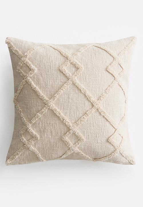 H&M - Tufted cotton cushion cover - light beige