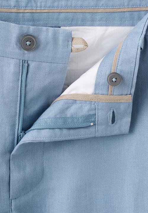 MANGO - Oyster Slim-fit 100% linen trousers- Sky-Blue