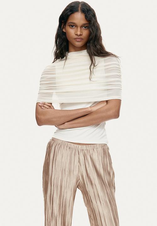 H&M - Crinkled trousers - beige