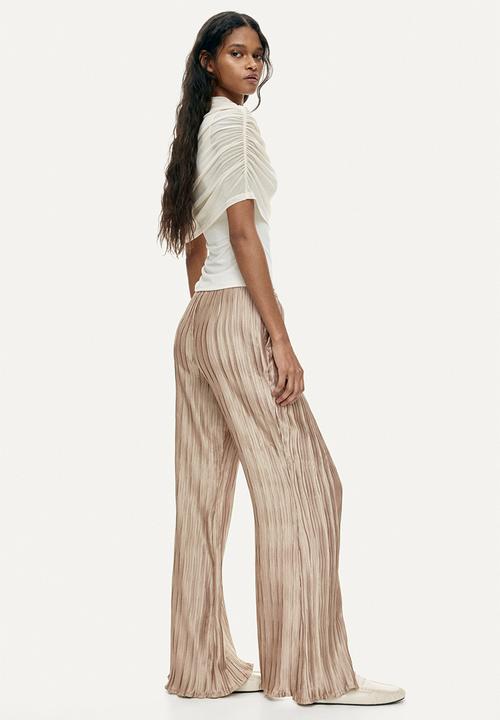 H&M - Crinkled trousers - beige