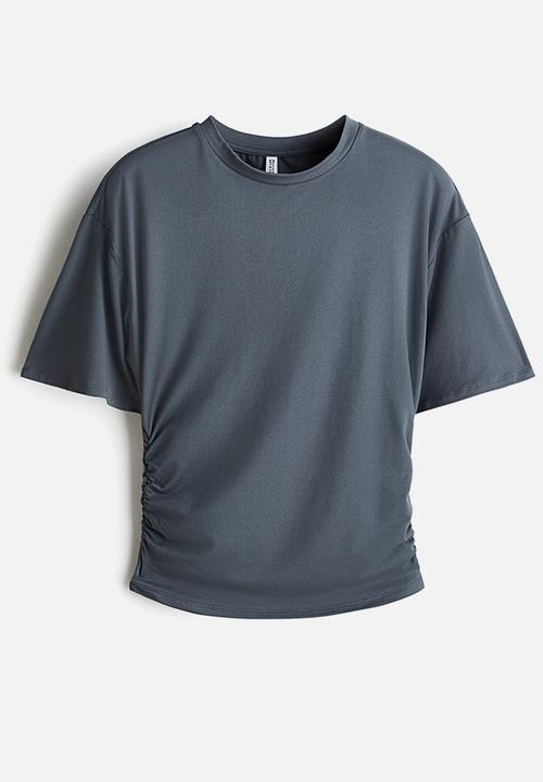 H&M - Ruched t-shirt - grey