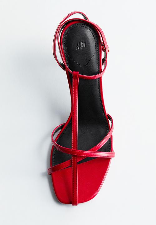 H&M - Heeled strappy sandals - bright red
