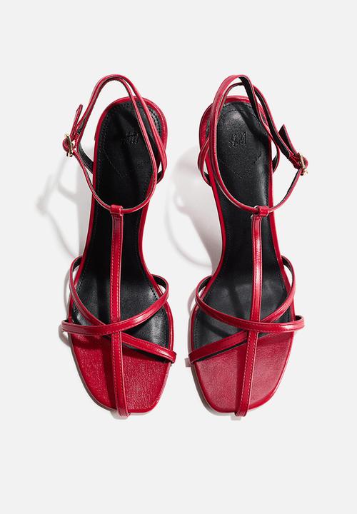 H&M - Heeled strappy sandals - bright red