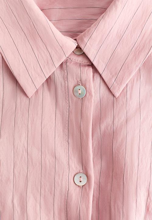 H&M - Waisted shirt - dusty pink/striped