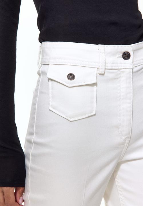 H&M - Flared ankle-length trousers - white