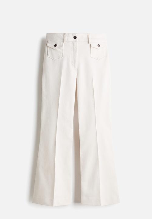 H&M - Flared ankle-length trousers - white