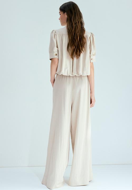H&M - Twill pull-on trousers - light beige