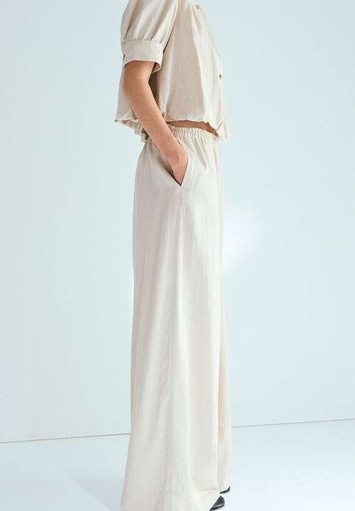 H&M - Twill pull-on trousers - light beige