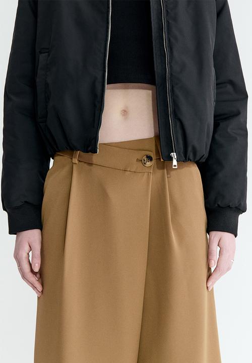 H&M - Wrapover tailored trousers - dark beige