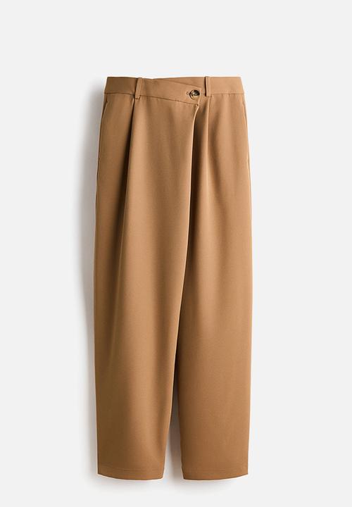 H&M - Wrapover tailored trousers - dark beige