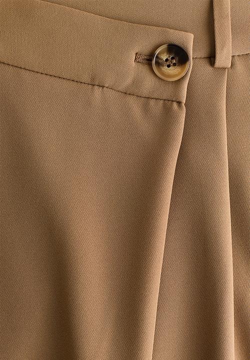 H&M - Wrapover tailored trousers - dark beige