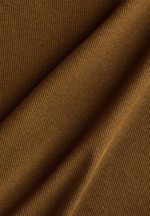 H&M - Ribbed T-shirt - dark khaki green